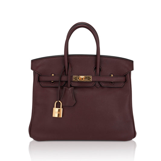 Birkin 25 Bag Rouge Sellier Swift Leather with Gold Hardware